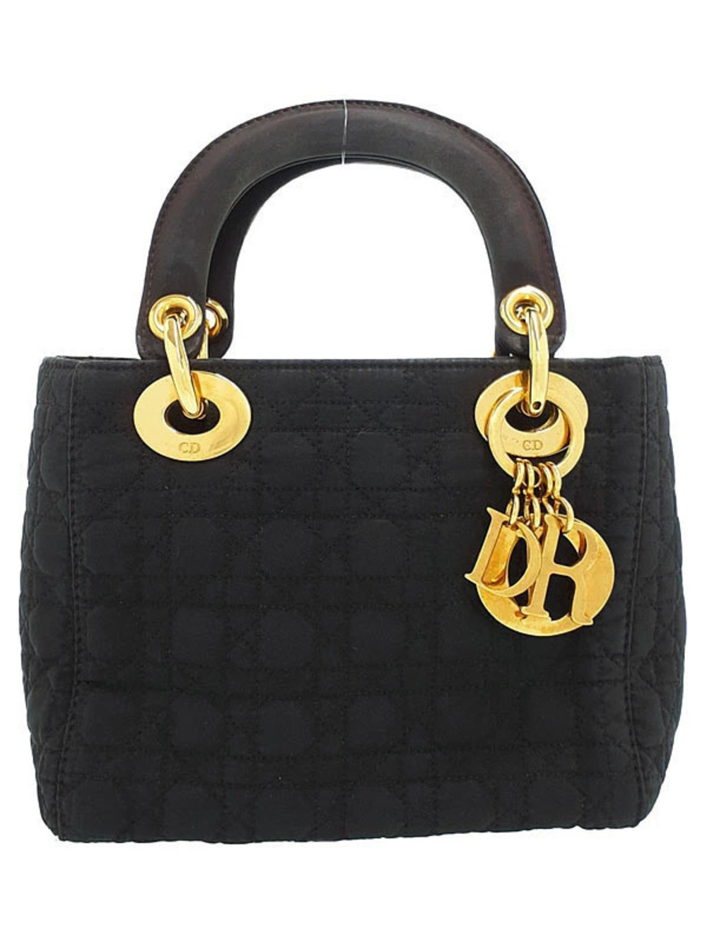 Christian Dior Lady Dior handbag black cannage quilt pattern
